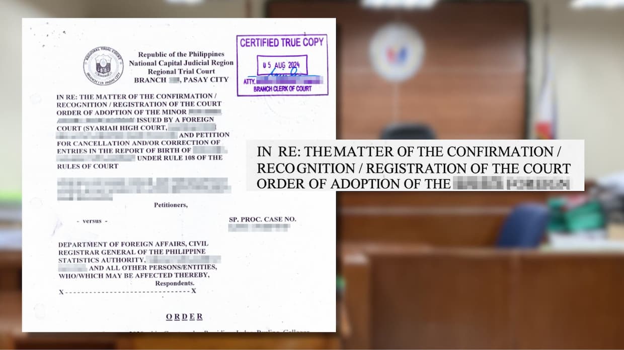 Is the adoption of a Filipino child in another country recognized in the Philippines?