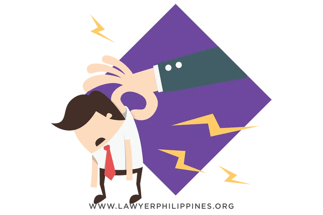 A hand picking up a man by his shirt collar and removing him from the office.