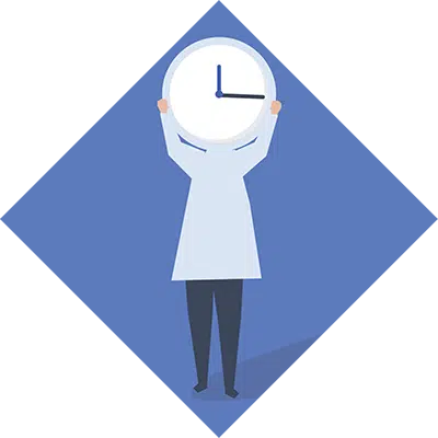 A person holding up a large round clock indicating that it can take time to correct a Birth Certificate when done via Judicial Proceedings.