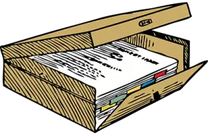 Files as an example of evidence that is needed.
