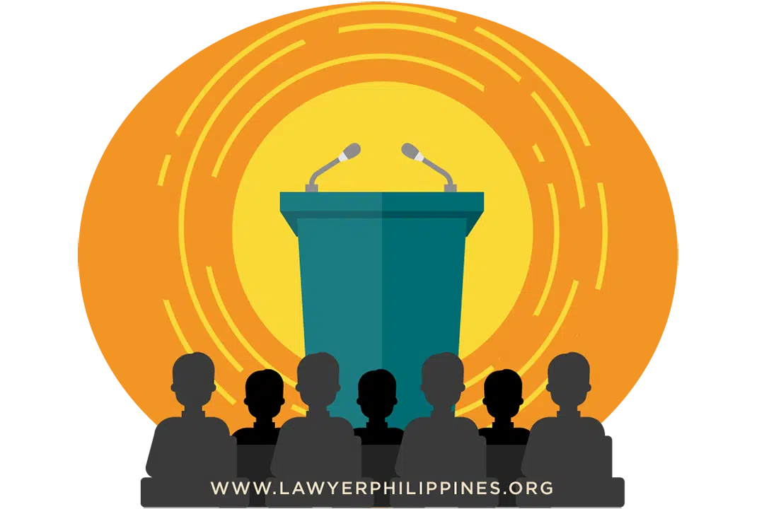 A blue podium backlit in yellow and orange, representing a Witness Stand in court. A Reconstitution of Title Philippines court case requires witness testimony.
