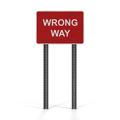 Wrong way sign