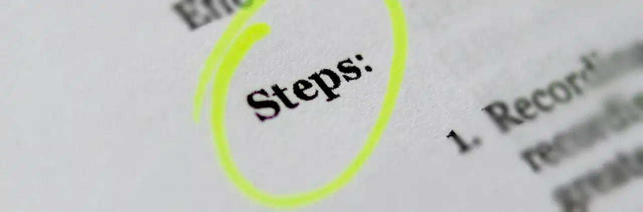A picture of the word "steps" written on a paper