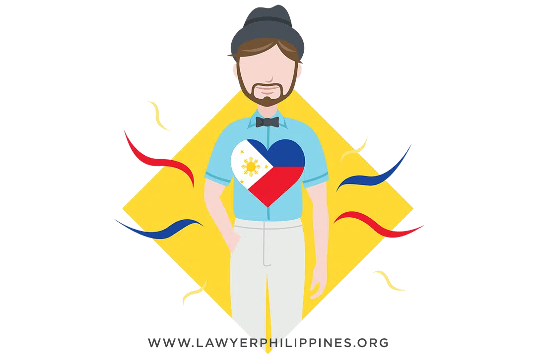 A bearded male foreigner with a large Philippine heart on his chest, indicating his love for the country.