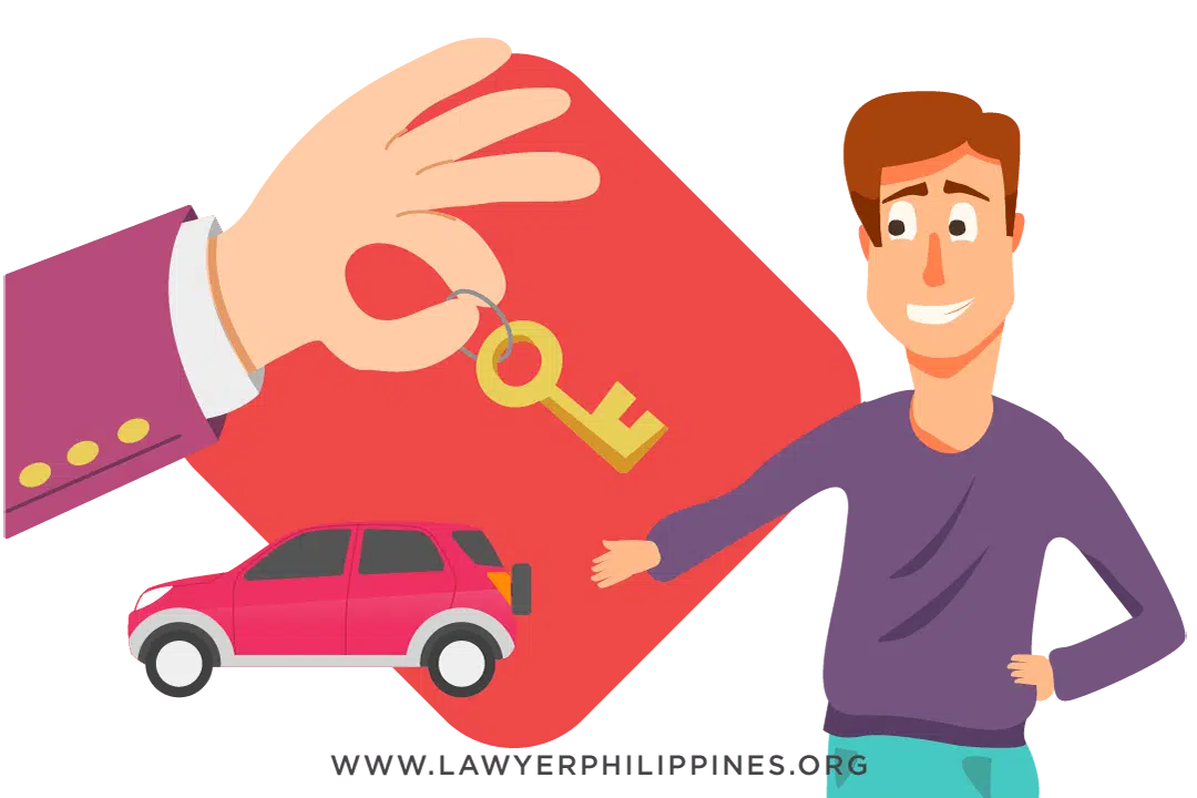 A hand offering a key to a man in a blue sweater. Underneath is the car the key belongs to, signifying that some pre-owned property can be excluded from Conjugal Property under certain Property Regimes. Absolute Community of Property, Conjugal Partnership of Gains, Inheritance part of Conjugal Property?