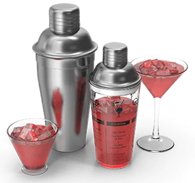 Alcoholic cocktail shaker set