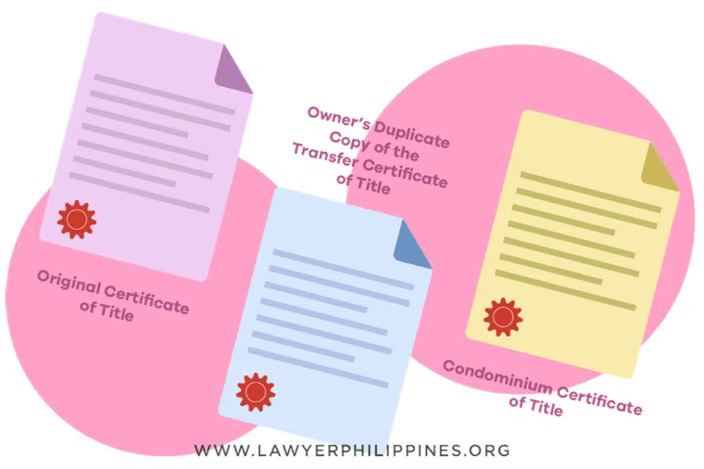 Three pages one is an Original Certificate of Title, one is an Owner's Duplicate copy of the Transfer Certificate of Title and the third is a Condominium Certificate of Title.