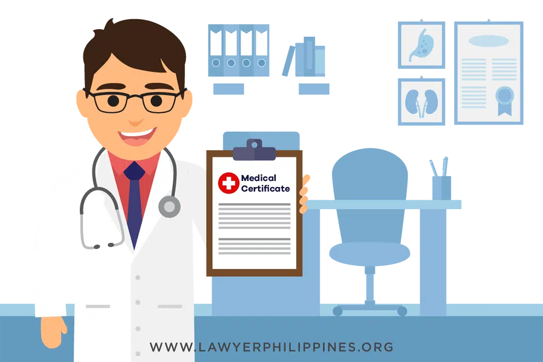 A doctor holding a medical certificate certifying that an employee has a health condition that does not allow him to work.