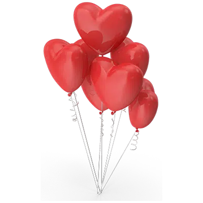 Heart shaped balloons to symbolize marriage.