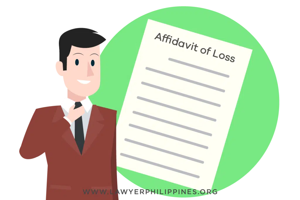 A man standing next to a document which has the title Affidavit of Loss, the first step in the process of a Reissuance of Title case